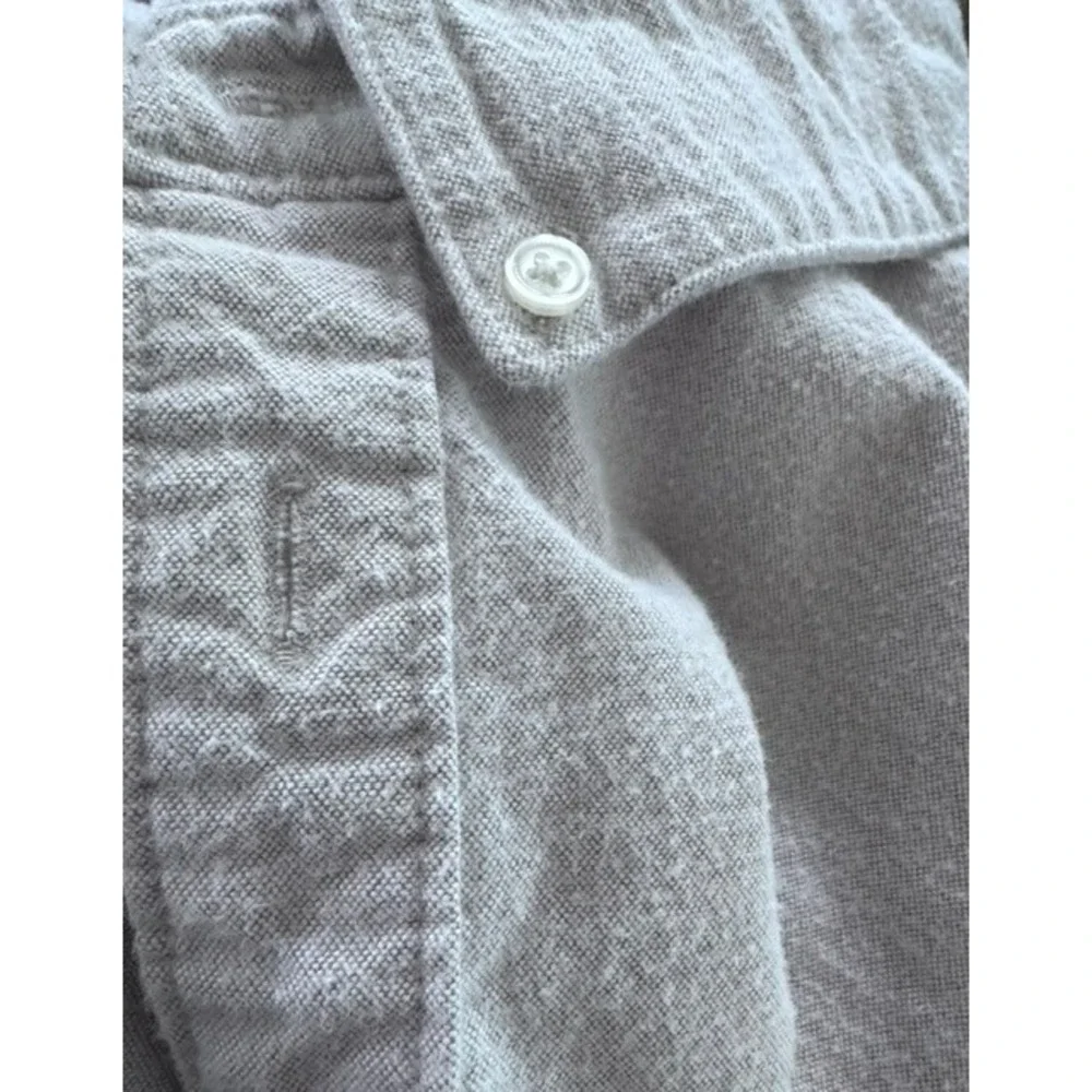 Daniel Hechter Paris Mens L Long Sleeve Button Down Gray Cotton Blend Flannel